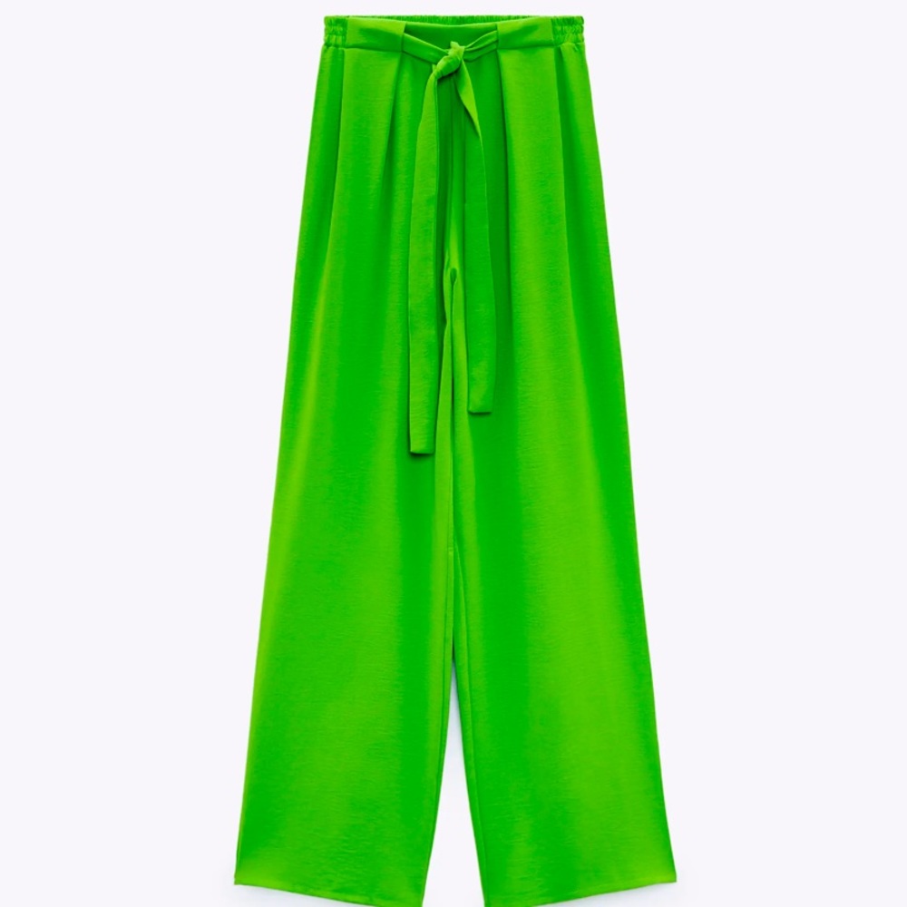 Green wide leg pants /ZARA/ new with tags